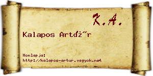 Kalapos Artúr névjegykártya